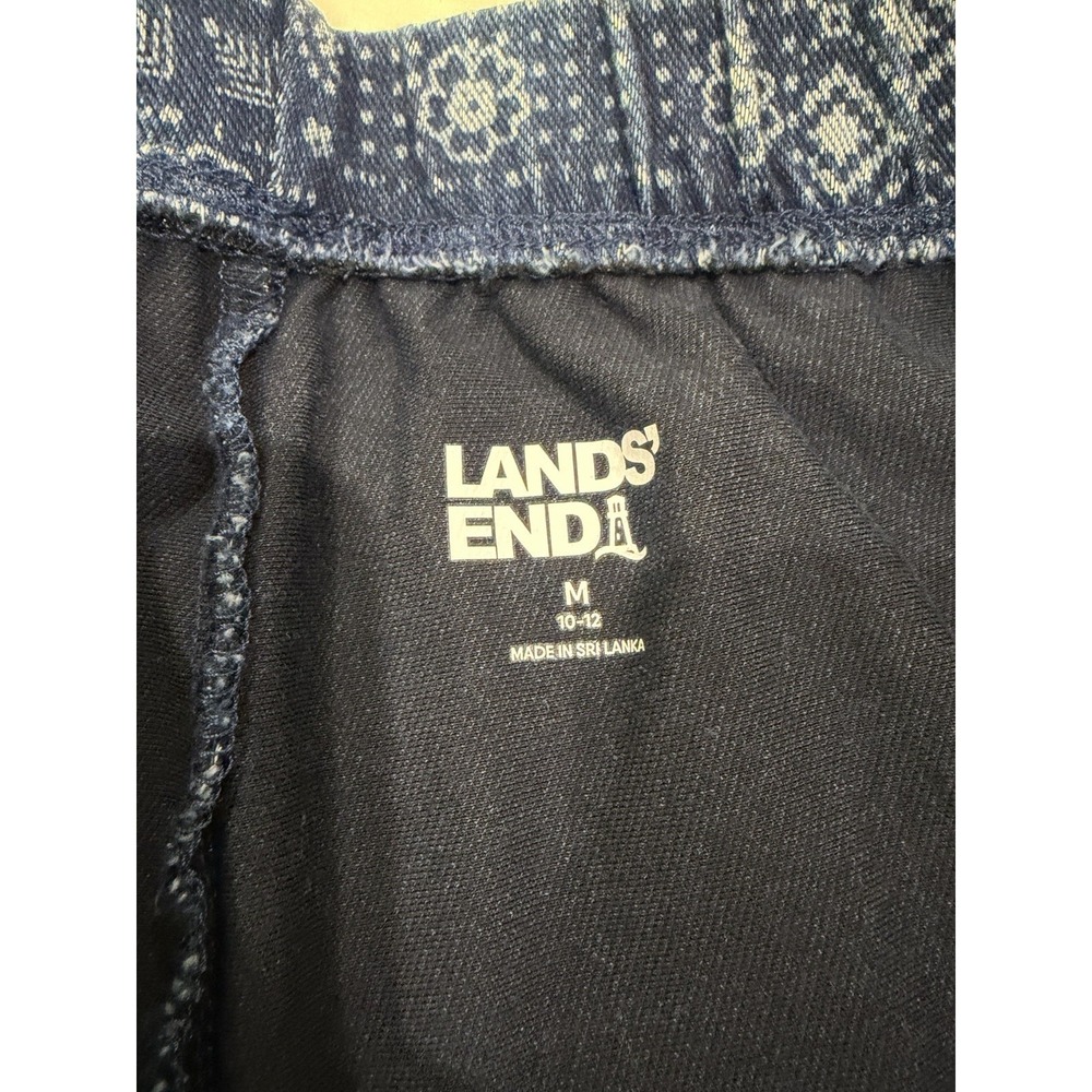 Lands End Capri Pants Women Medium 10-12 High Rise Leggings Sport Knit Denim - Picture 2 of 3
